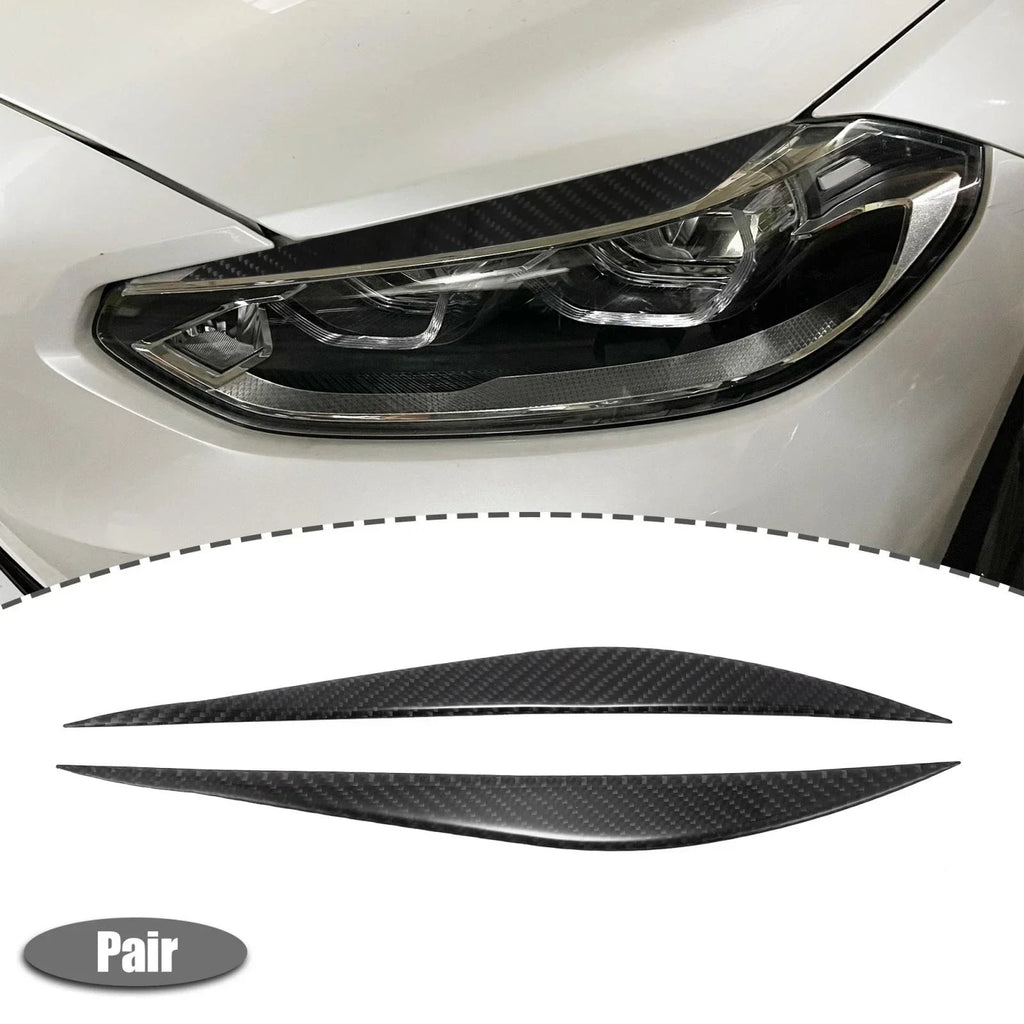 1 Pair Eye Lid Cover Sticker for BMW F30 Carbon Fiber Black (2012-2019)
