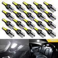 20x White LED Interior Dome Map License Light Bulbs for Universal Fit