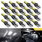 20x White LED Interior Dome Map License Light Bulbs for Universal Fit