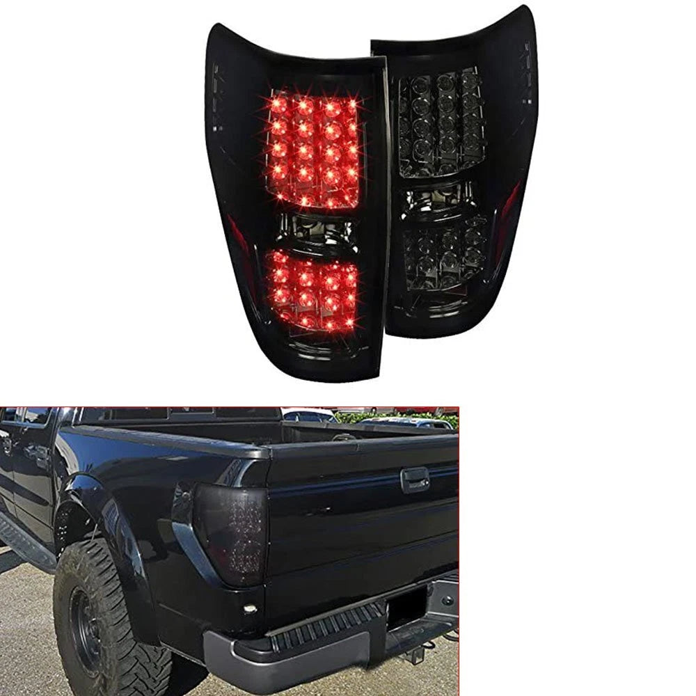 Set of 2 LED Tail Lights for Ford F150 (2009–2014) Black Housing