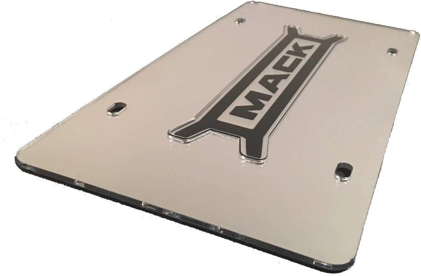 Mack Trucks Vanity License Plate - Silver Acrylic Laser Cut