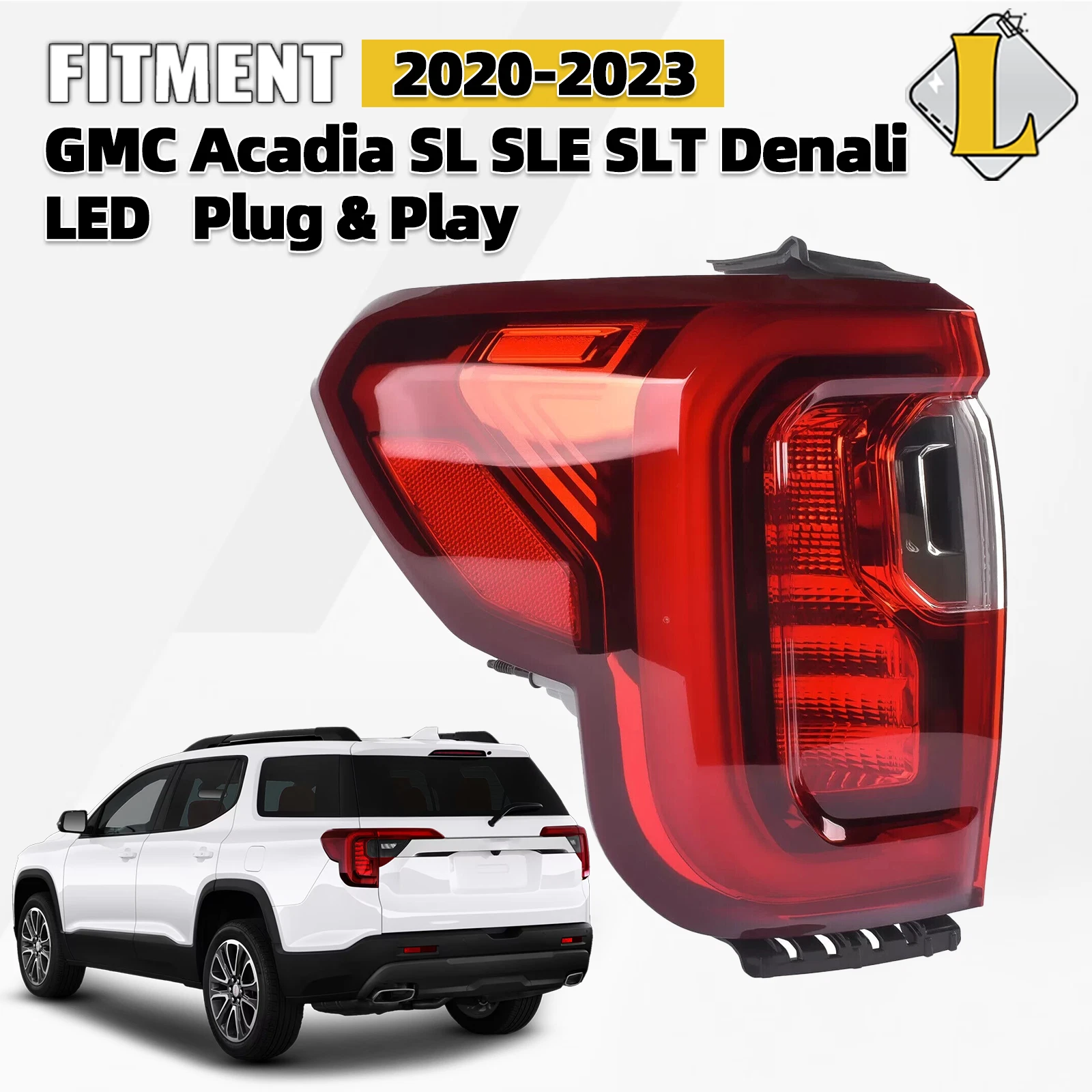 LED Tail Light Outer Left Driver Side for GMC Acadia Denali SL SLE SLT (2020–2023)