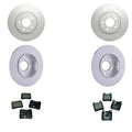 Set of 4 Hella Front Rear Rotors Low-Met Disc Brake Pad Kit for W140 300SD 300SE S320
