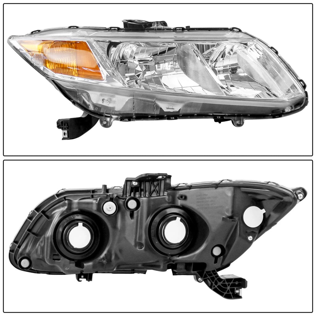 Set of 2 Chrome Headlights for Honda Civic (2012–2015)