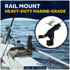 Kayak Rod Holder with Locking Mechanism for Rail Mount (Large)
