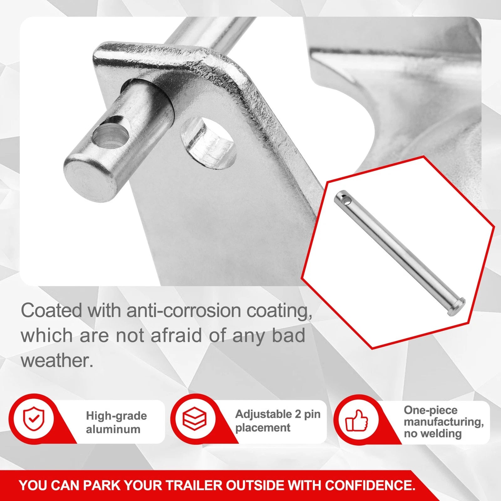 Gooseneck Trailer Lock for RVs, Livestock Haulers, Trailers (Silver)