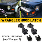 Set of 2 Front Hood Catch Lock Latch Bracket Pins for Jeep Wrangler TJ (1997–2006)