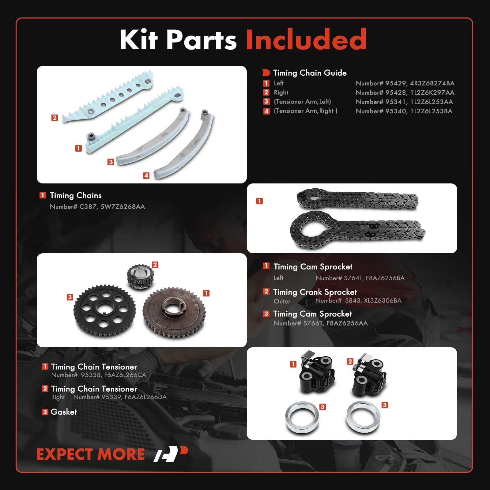 13x Timing Chain Kit for Ford F-150 F-250 Mustang (1997–2001)