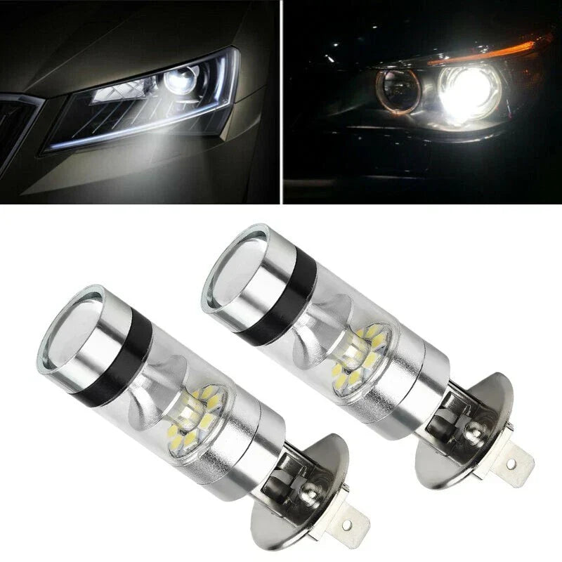 2x / 6000K White / H1 LED Fog DRL Driving Headlight Bulbs for Car Auto