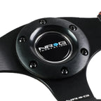 NRG Reinforced Steering Wheel 32cm for Universal Fit (Type-R, Black Leather)