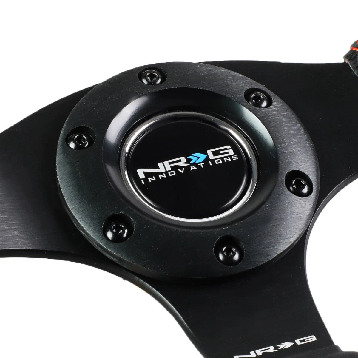 NRG Reinforced Steering Wheel 32cm for Universal Fit (Type-R, Black Leather)