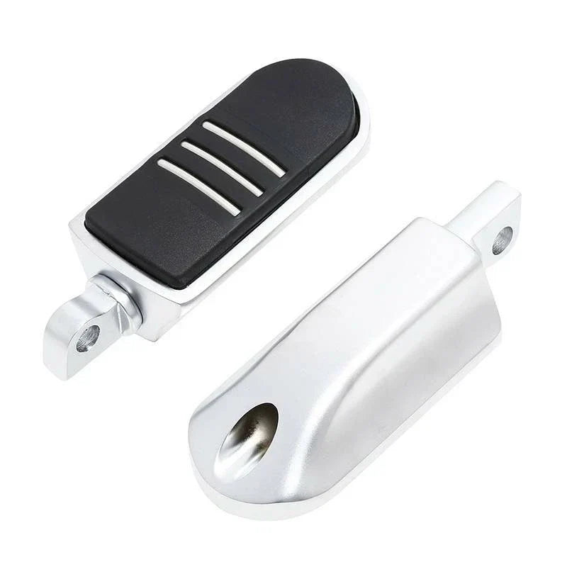 Satin Chrome Footpegs for Harley Touring Limited Softail Fatboy Sportster