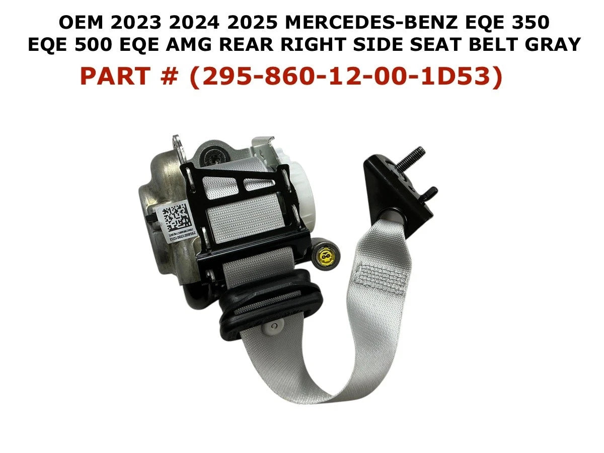Rear Right Side Seat Belt for Mercedes-Benz EQE 350 EQE 500 (2023–2025) Gray
