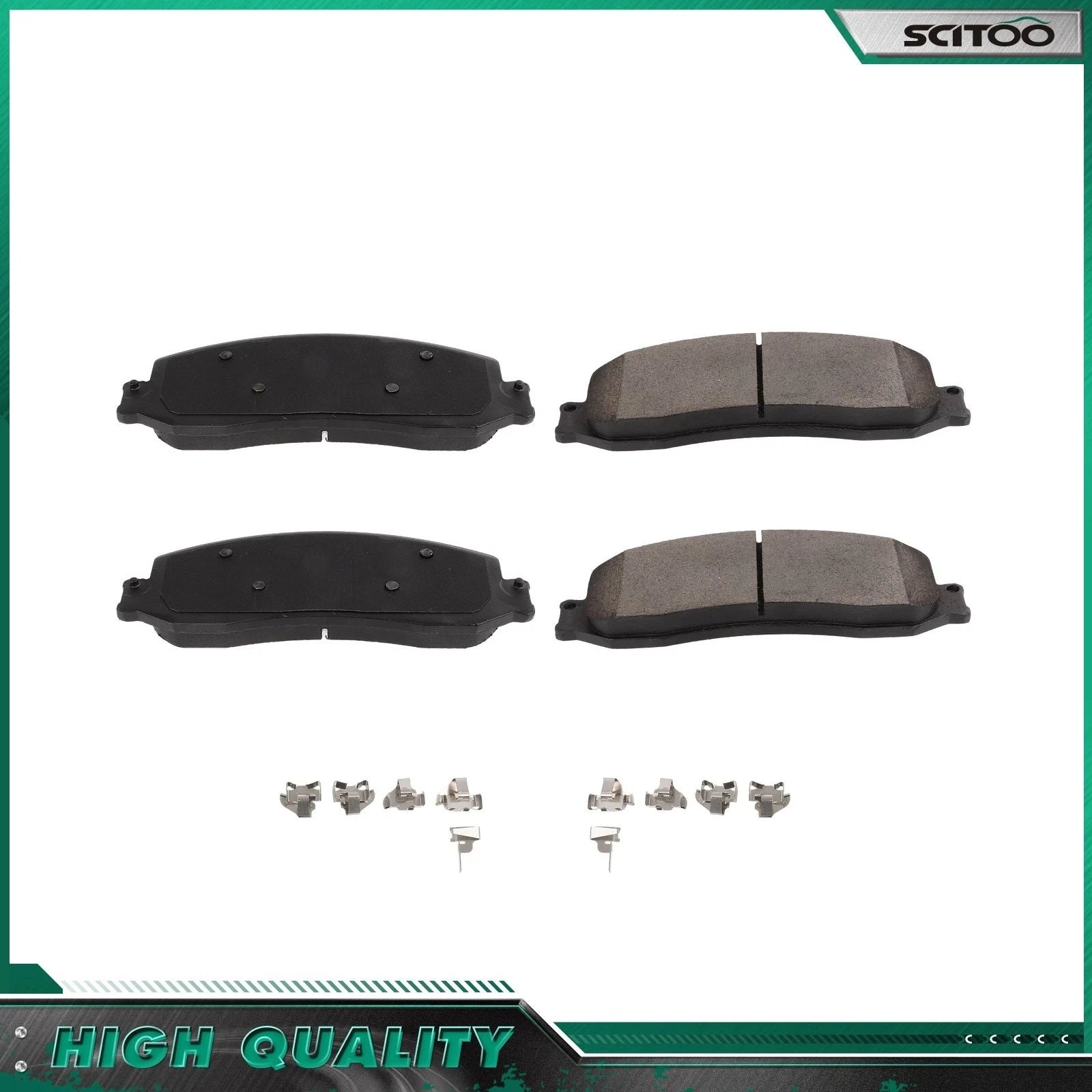 Set of 4 Front Semi-Metallic Brake Pads for Ford F-250 F-350 (2012)
