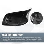 Gloss Black Rearview Mirror Cover Cap for BMW E60 E61 525i 530i 545i 550i 650i