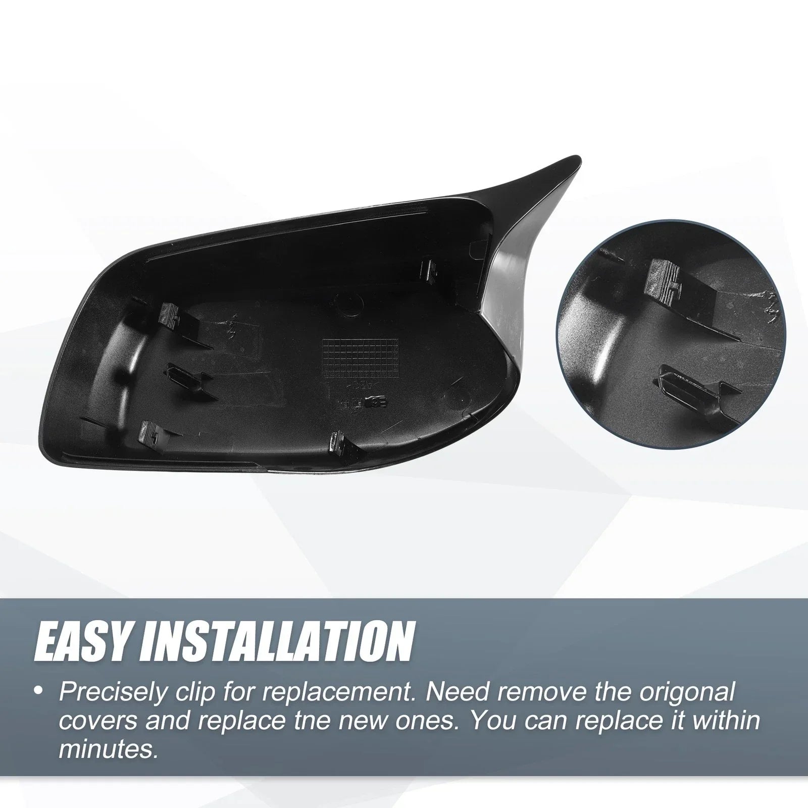 Gloss Black Rearview Mirror Cover Cap for BMW E60 E61 525i 530i 545i 550i 650i