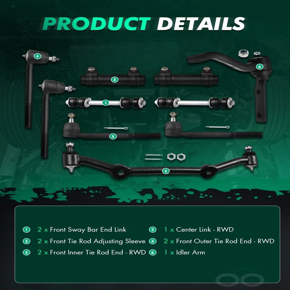 10pc Front Suspension Kit for Chevy GMC Blazer S10 Jimmy (2WD)