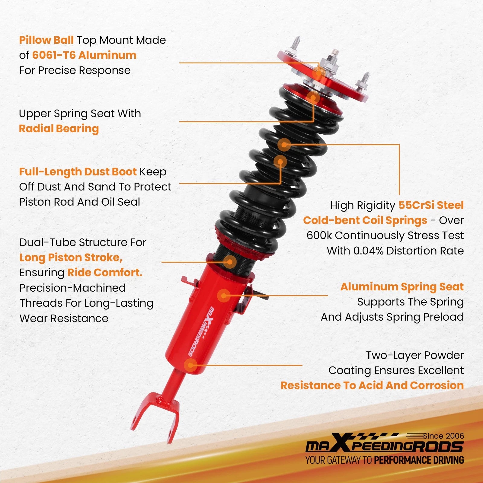 Coilover Shocks Springs Kit for Nissan 350Z (2003-2009)