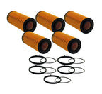 Set of 5 Engine Oil Filters for Audi Porsche Volkswagen V6