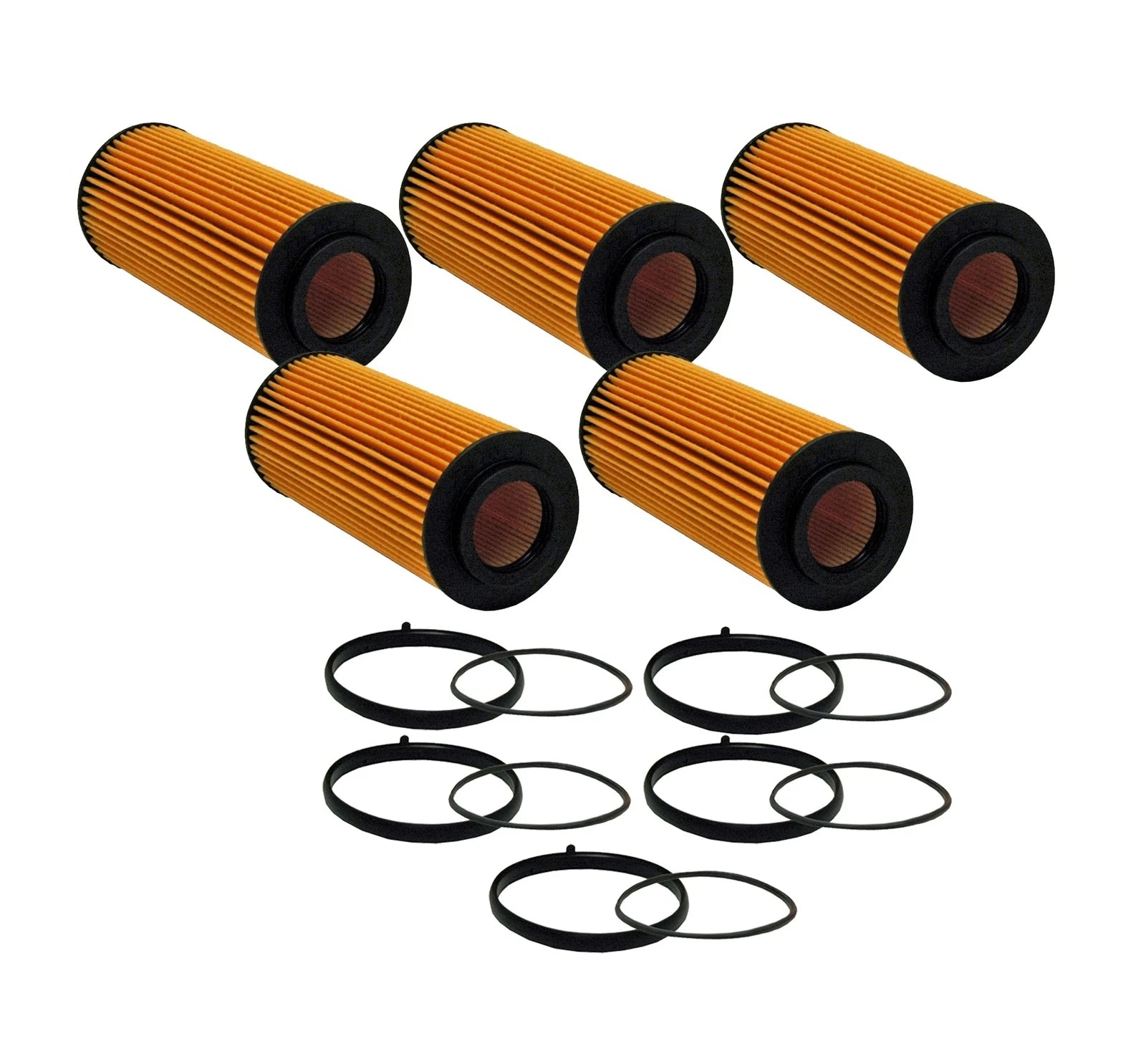 Set of 5 Engine Oil Filters for Audi Porsche Volkswagen V6
