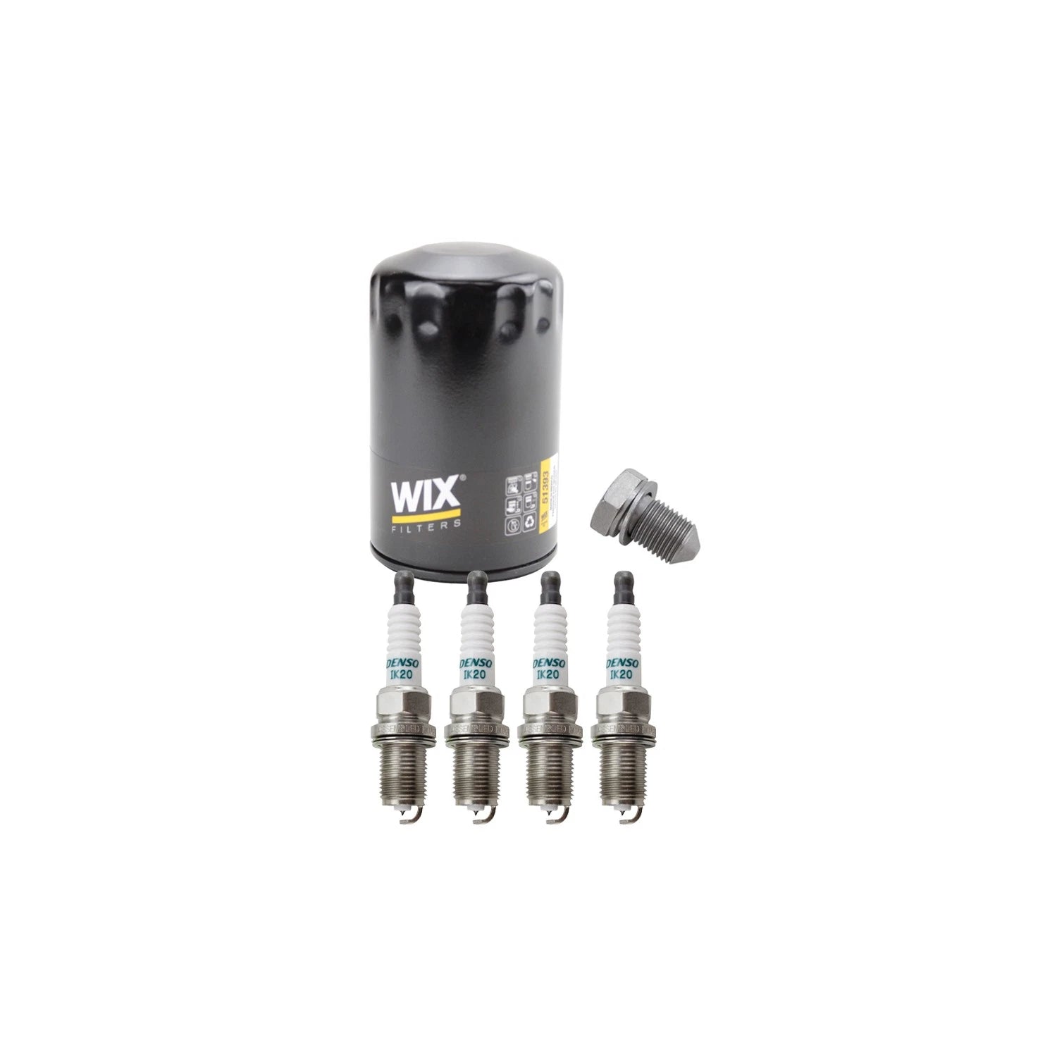 Wix Engine Oil Filter & Denso Spark Plugs Kit for Audi A4, TT, VW Beetle, Golf, Jetta (L4)
