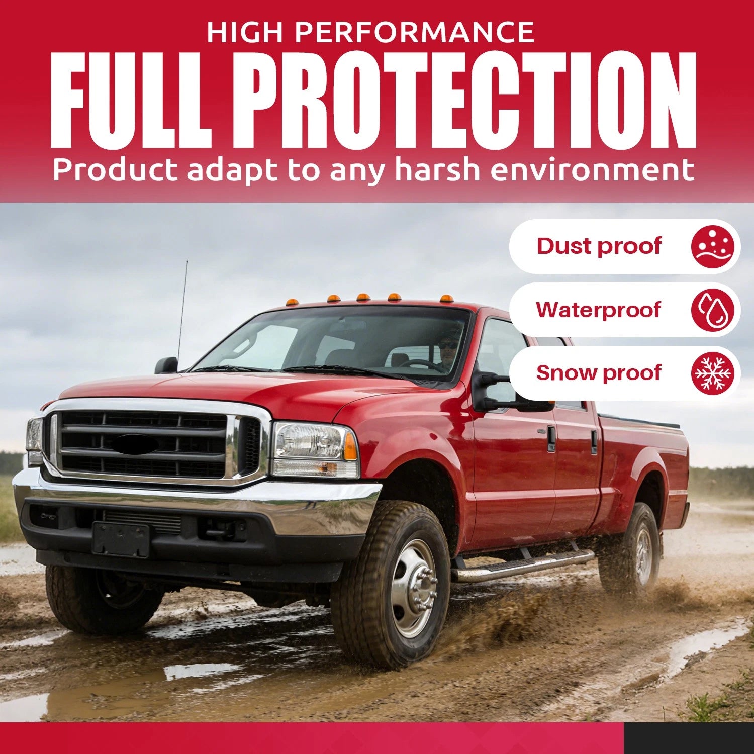 Front Upper Hood Insulation Pad for Ford F-250/F-350/F-450 (1999–2007) W/ 20 Clips