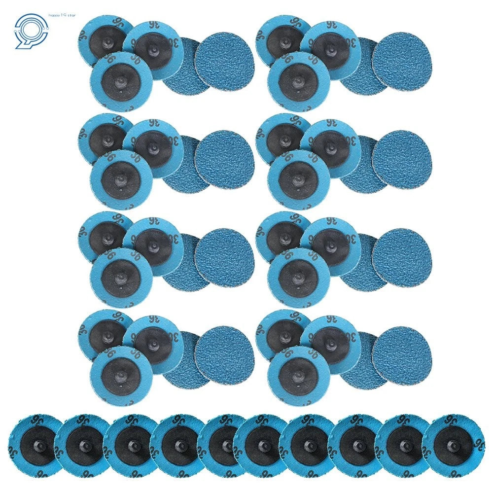 50X 2" Zirconia Roll Lock Sanding Grinding Discs 36 Grit for Automotive Use