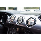 Brushed A/C Vent Trim w/Green Carbon Fiber 'Mustang' Inlay for 2015-2016 Mustang