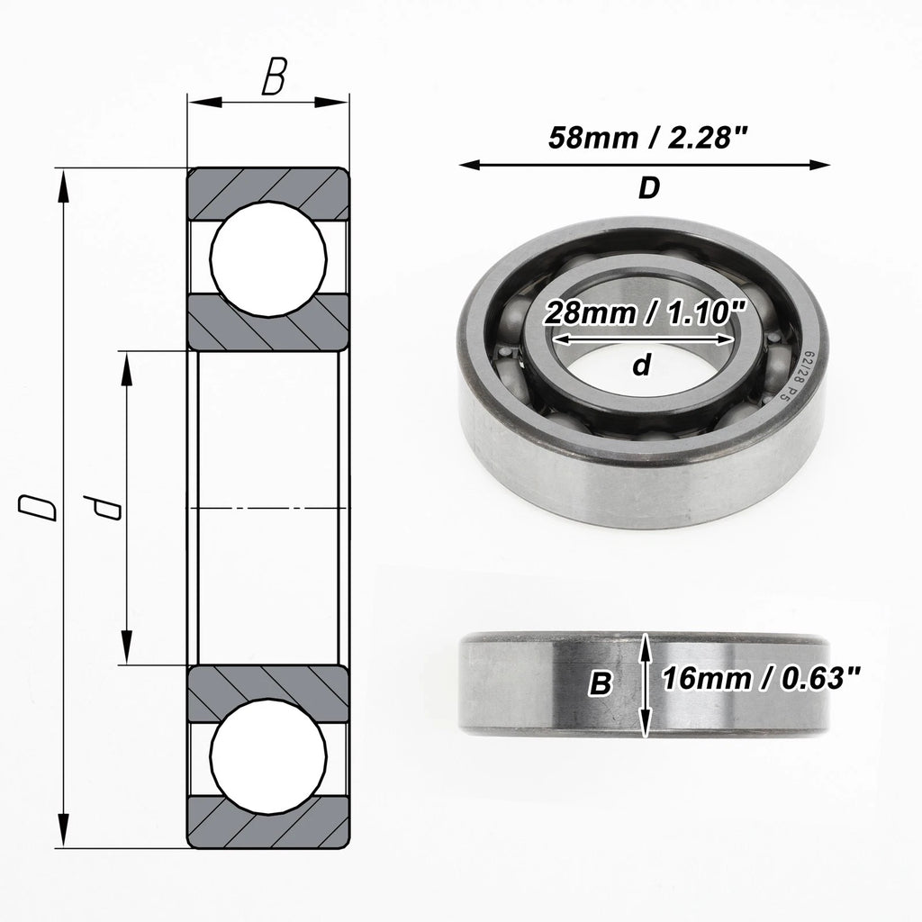 Deep Groove Ball Bearing 28x58x16mm for Scooter Skateboard (P5)