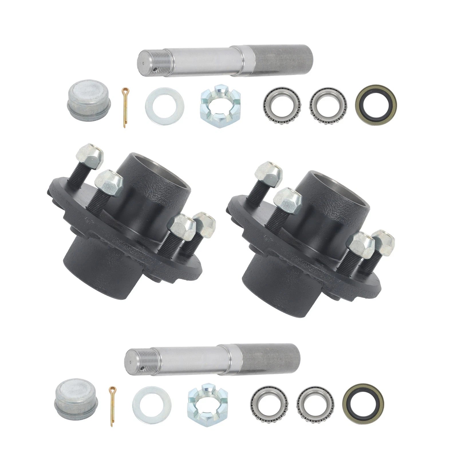 Set of 2 Straight Spindles for 5 Bolt Hub (4.5 Inch Circle)