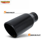 15" Slant Black Exhaust Pipe for Universal Fit (5" Inlet, 6" Outlet)