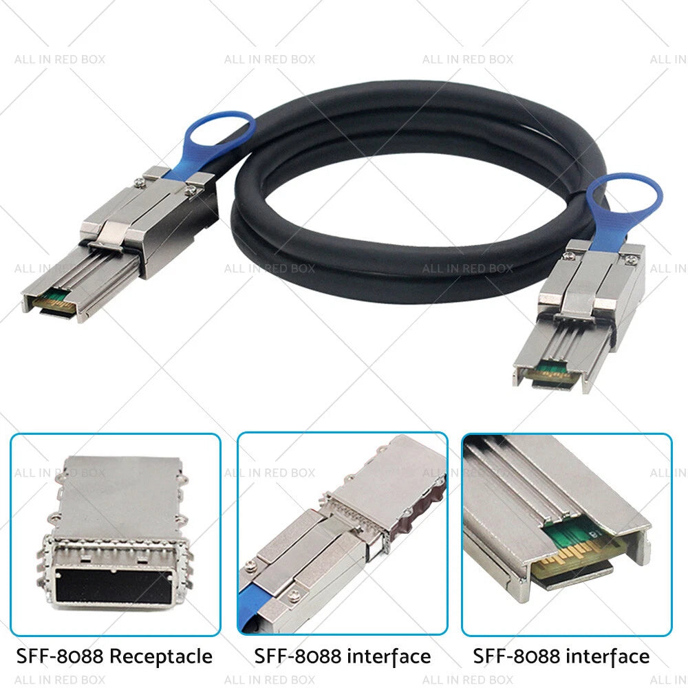 Mini SAS SFF-8088 26Pin to SFF-8088 External Cable 1M for Server