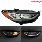 Halogen Headlight with LED DRL for Ford Fusion (2017–2019) Chrome Housing
