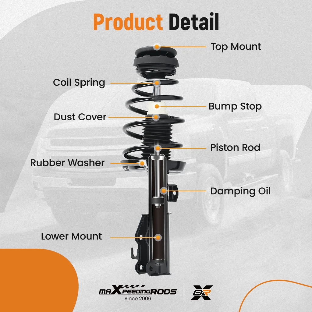 Set of 4 Front Struts and Rear Shocks for Chevrolet Malibu (2013–2015)