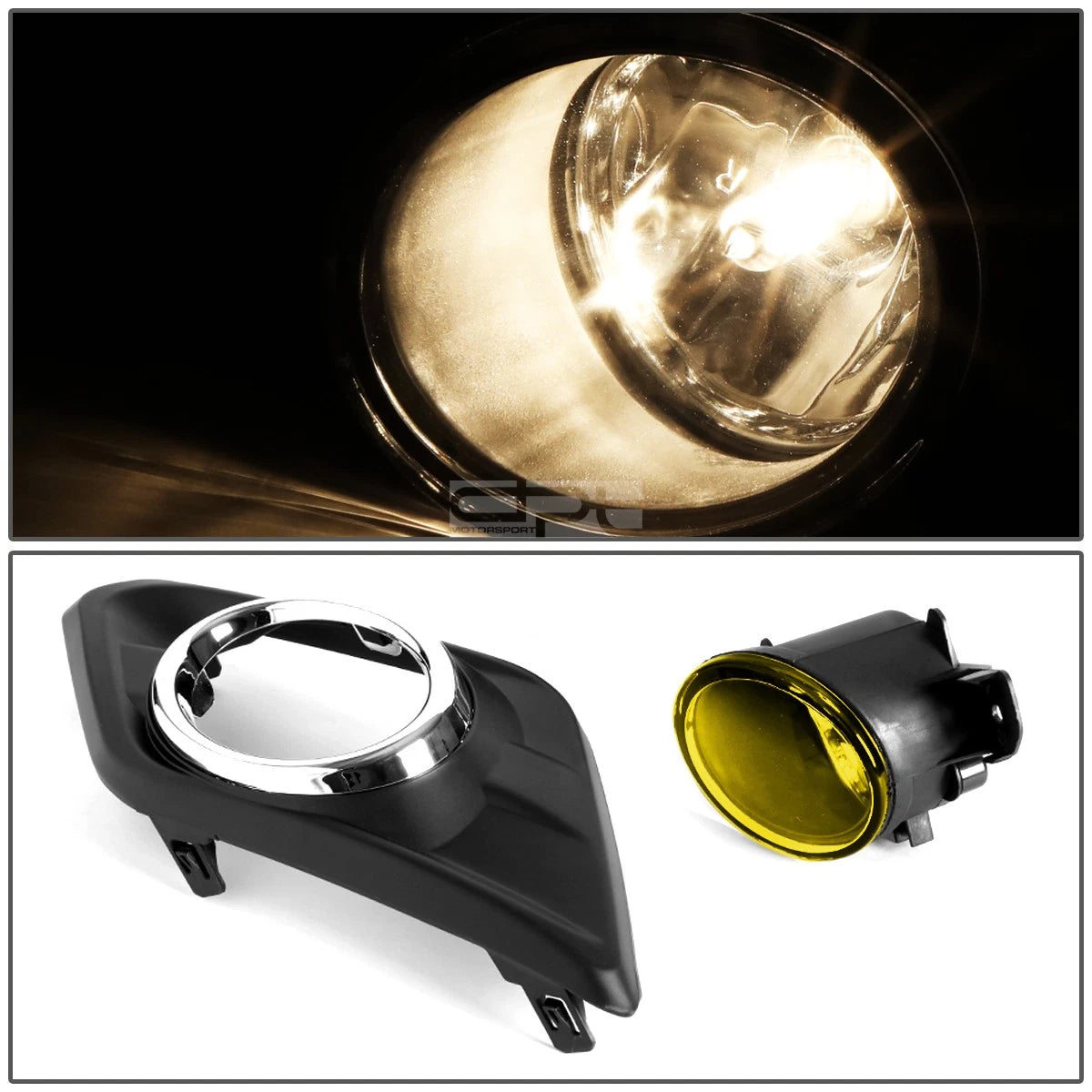Fog Light Lamp Set for Nissan Rogue (2014–2016) - Amber Lens, Switch, Bezel