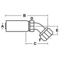 10-Pack HC Series JIC 37 Crimp Fitting for FJX45-08-08 (08U-688, HY08-08FJ45T)