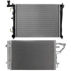 Cooling Kit: Aluminum Radiator & AC Condenser for Hyundai Elantra (2007–2012)