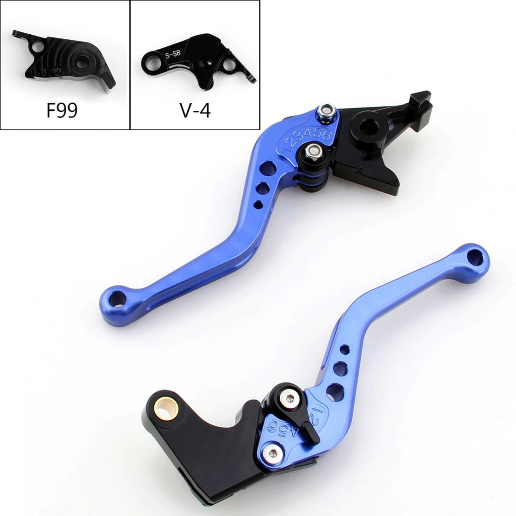 Short Brake Clutch Levers for Aprilia RSV4 Factory/R/RR Tuono (2010–2023) Blue
