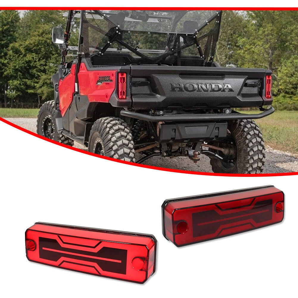 2X Red LED Taillight Brake Lights for Honda Pioneer 520 700 1000 (2014–2024)