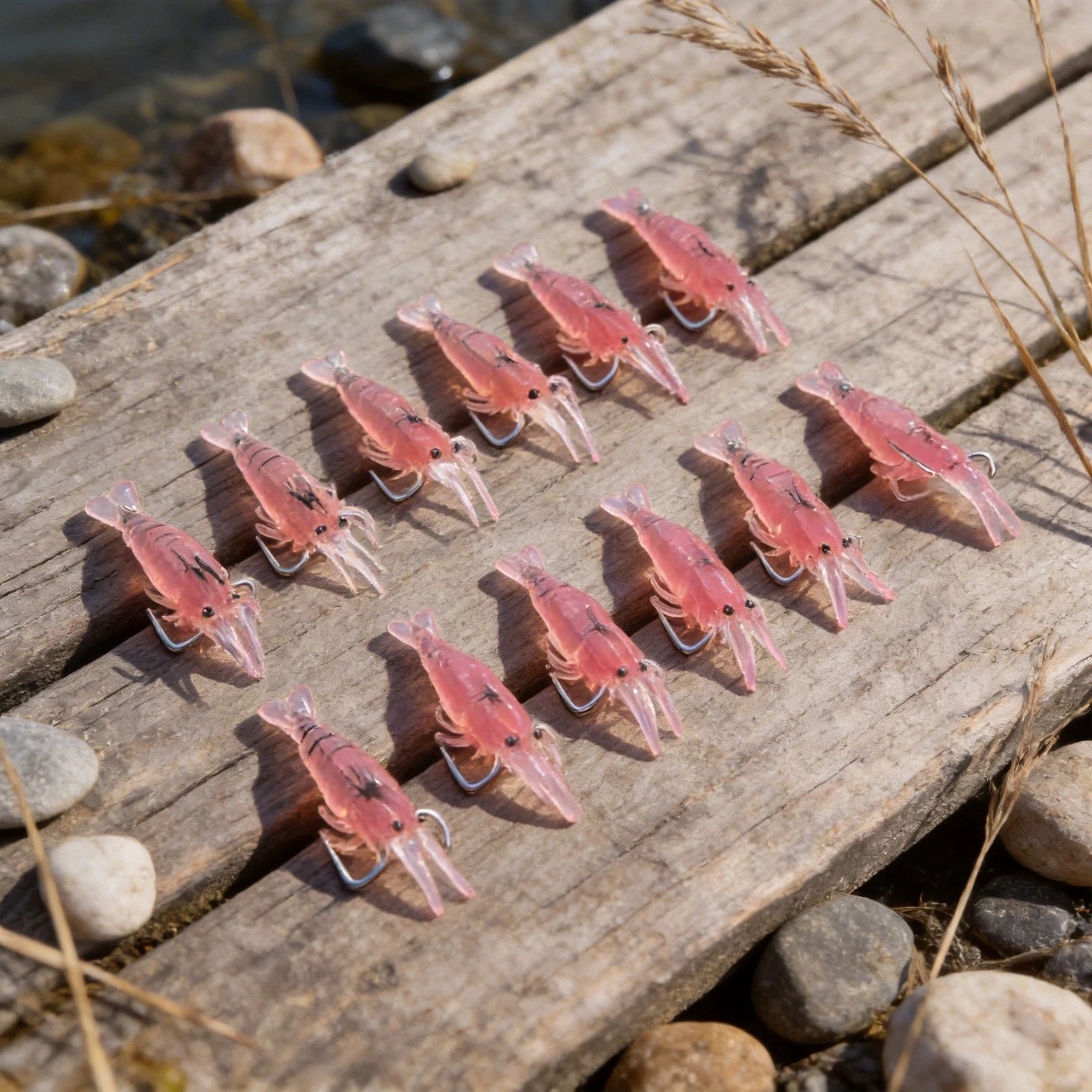 10PCS Silicone Shrimp Fish Bait with Hook for Freshwater & Saltwater