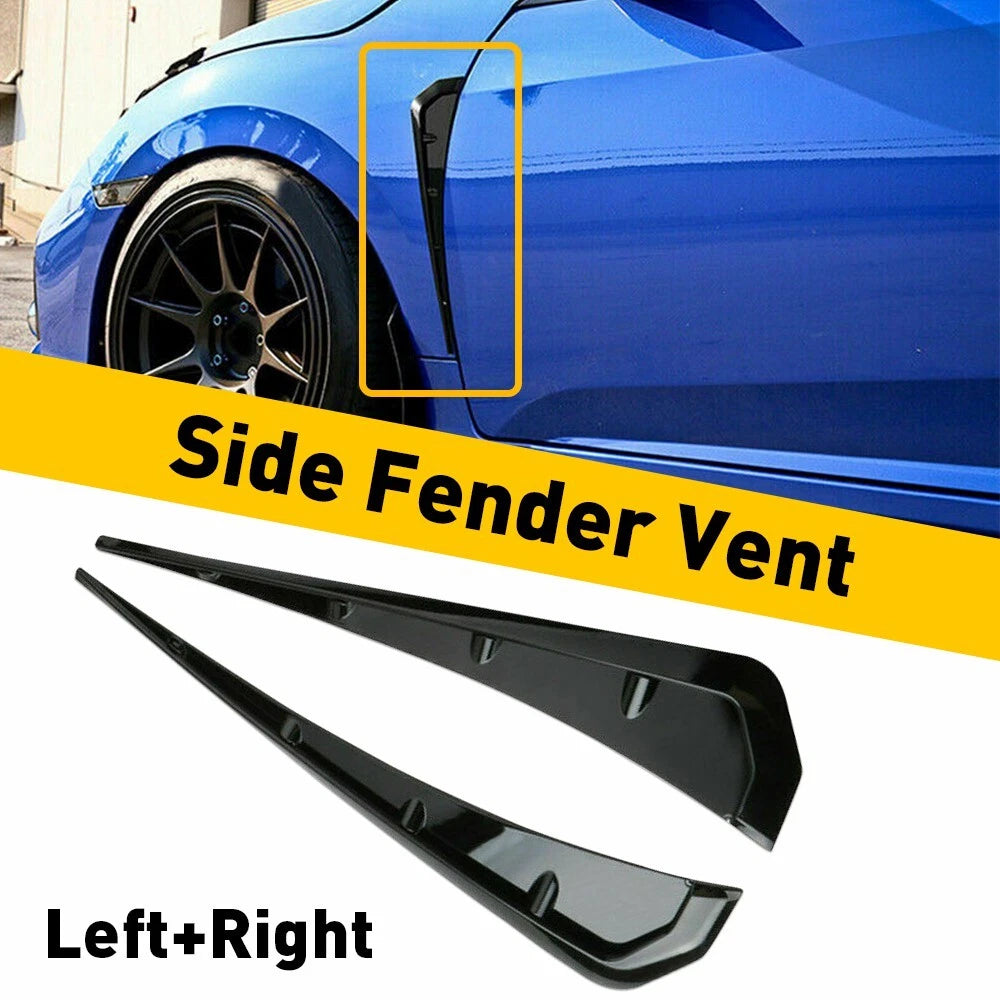 Gloss Black Type-R Side Fender Vent Air Wing Cover Trim for Honda Civic (2016–2020)