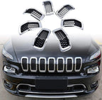 7x Chrome Front Bumper Grille Insert Honeycomb Mesh for Jeep Cherokee (2014–2018)