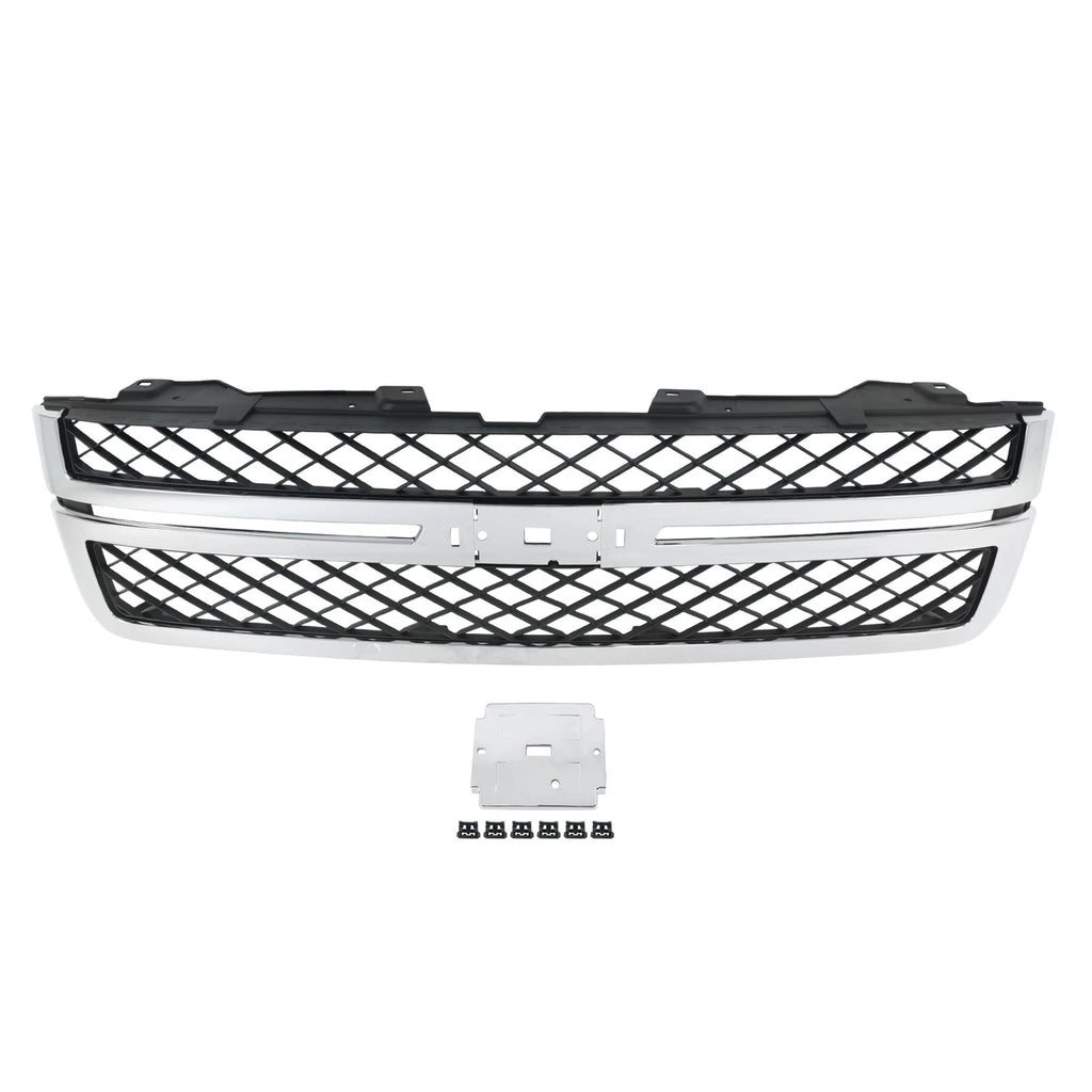 Grille for Chevy Silverado 2500 HD 3500 HD (2011-2014) Black Chrome