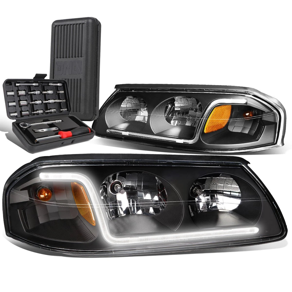 LED DRL Tube Headlights for Chevy Impala (2000–2005) + Tool Box