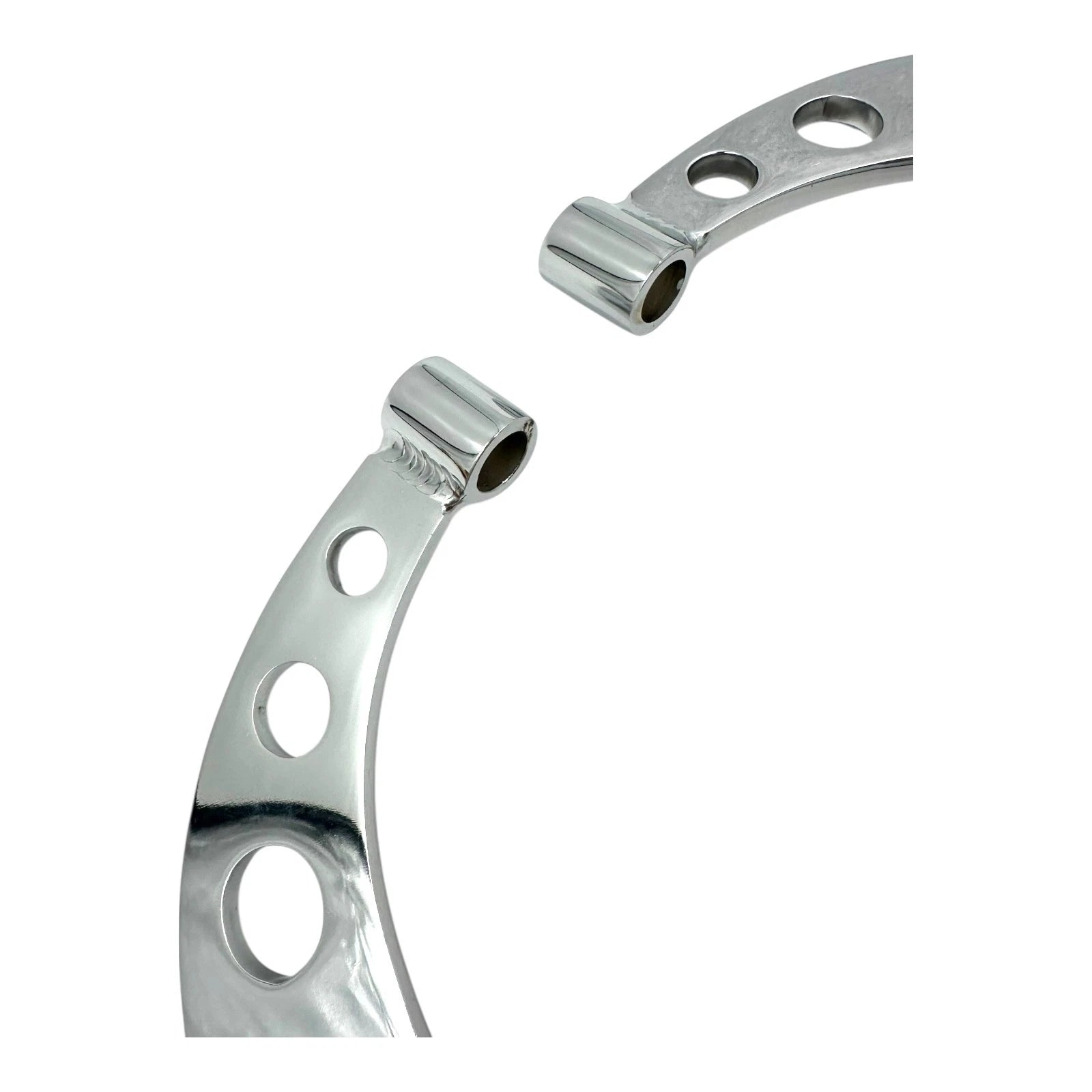 Drilled Chrome Headlight Stands Pair for Hot Rods Custom Steel Frame Mount