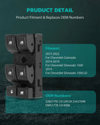 Window Switch for Chevrolet Colorado, Silverado 1500, GMC Canyon (2015–2018) 23427098