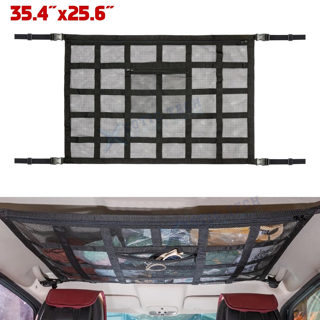 Ceiling Cargo Net Pocket Organizer for Honda, Dodge, Ram, GMC Sierra (2011–2024)