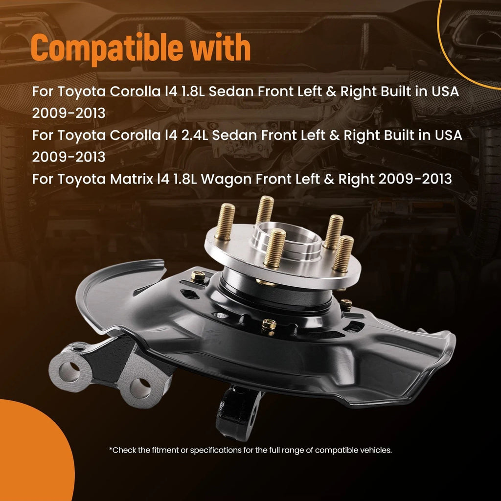2X Front Wheel Bearing Hub Knuckle Assembly for Toyota Matrix (2003–2008) 47781-02130 LK031