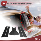 Door Pillar Window Trim for Nissan Qashqai (2023–2024) Black Carbon Fiber