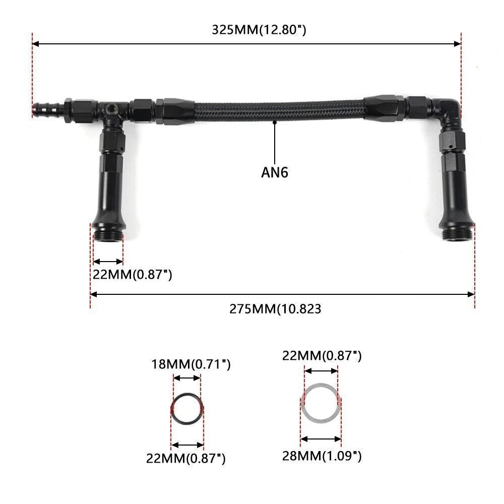 6AN Braided Dual Feed Fuel Line for Holley 4150 Carburetor